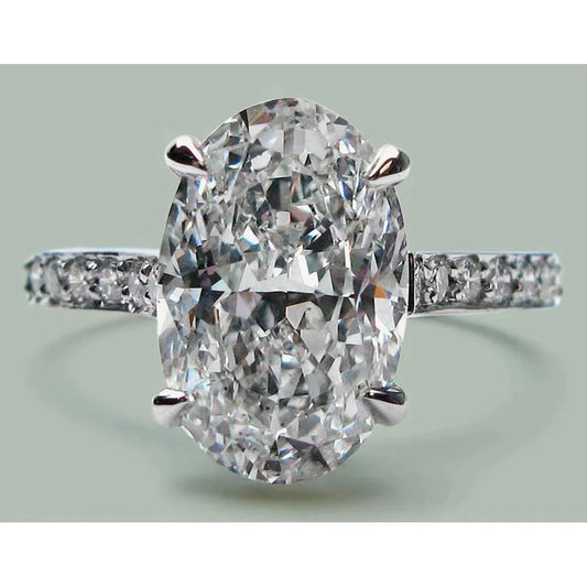 Big Oval 6 Carat Genuine Diamond Ring