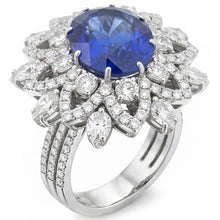 Big Oval Sapphire IGI CERTIFIED Diamond Ring
