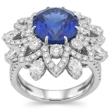 Big Oval Sapphire IGI CERTIFIED Diamond Ring