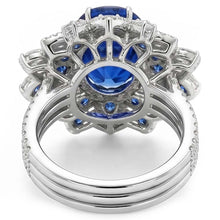 Big Oval Sapphire IGI CERTIFIED Diamond Ring