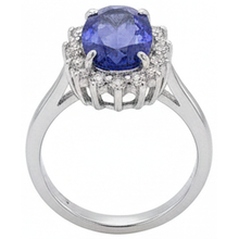 natural round tanzanite 1.95ct ring top view