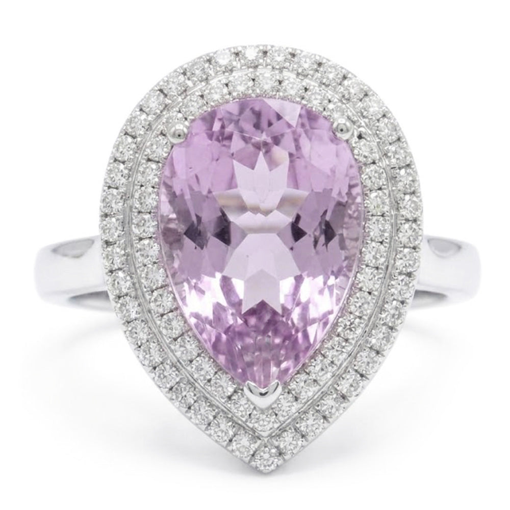 Big Pink Kunzite Crystal Ring