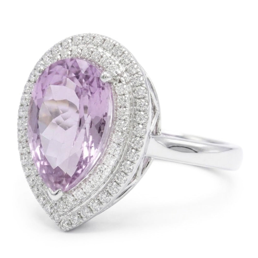 Big Pink Kunzite Crystal Ring