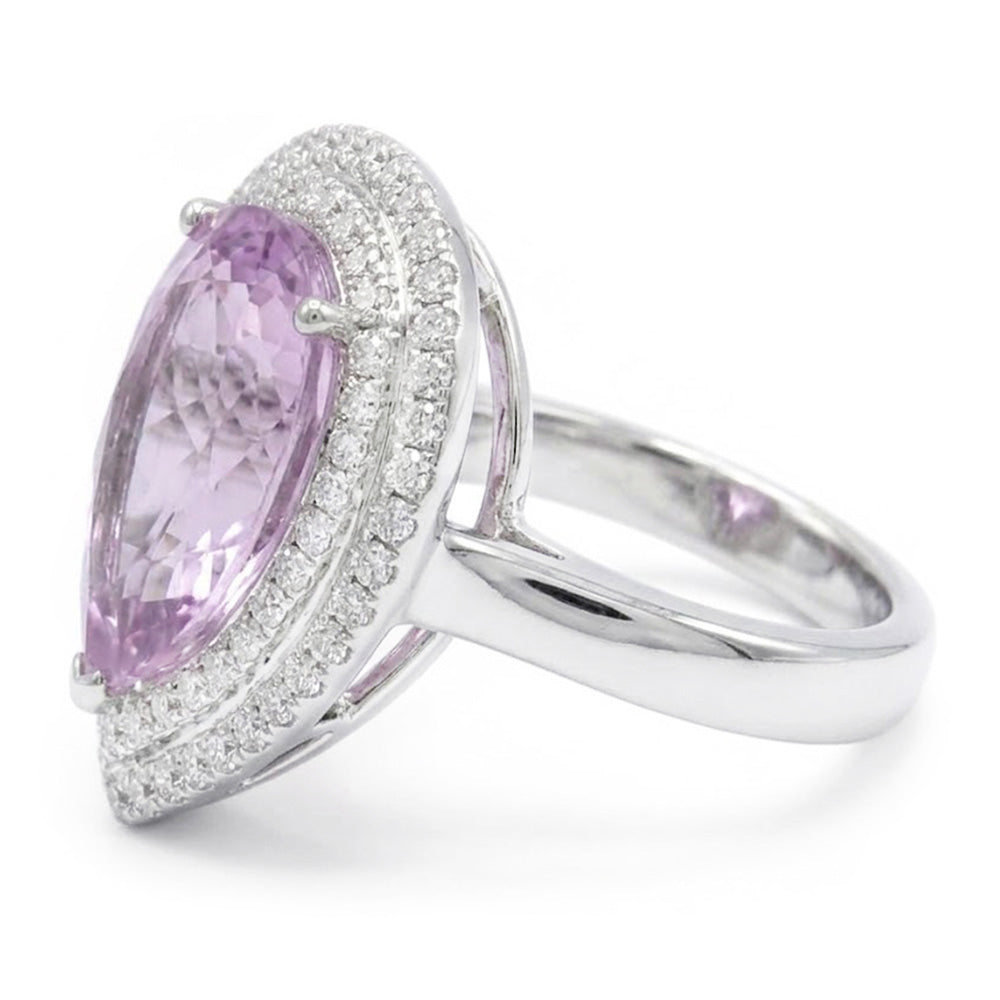 Big Pink Kunzite Crystal Ring
