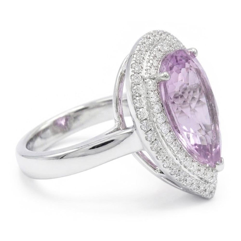 Big Pink Kunzite Crystal Ring