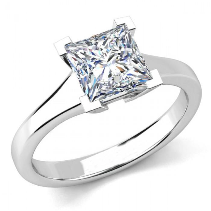 Big Princess Cut 3 Ct Solitaire Natural Diamond Anniversary Ring White Gold