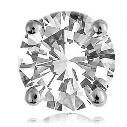 Big Real Round Diamond Men's Earring Solid White Gold 2 Carats