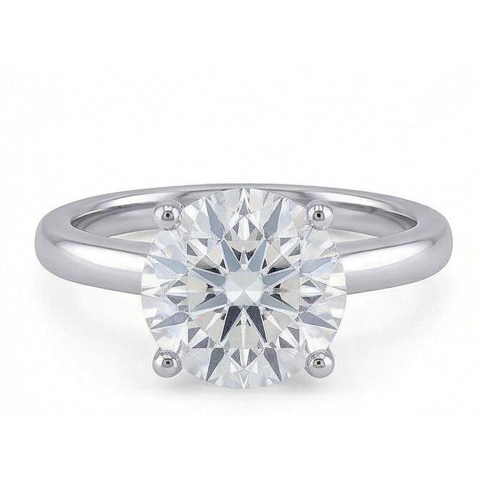 Big Round 2.75 Ct Solitaire Natural Earth Mined Diamond Wedding Ring