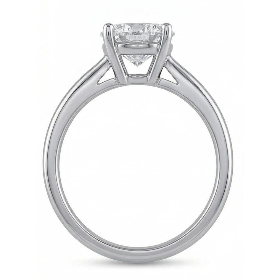 Big Round 2.75 Ct Solitaire Natural Earth Mined Diamond Wedding Ring