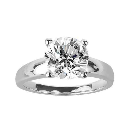 Big Round Brilliant Cut 3 Ct Solitaire Real Diamond Engagement Ring