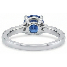 natural round sapphire 3.30ct ring profile view