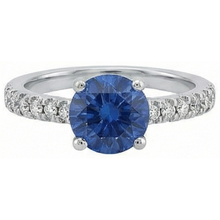 natural round sapphire 3.30ct ring side angle
