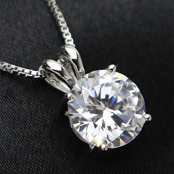 Big Round Cut Real Diamond Necklace Pendant 3.5 Carats White Gold 14K