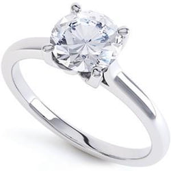 Big Round Cut Solitaire 2.85 Ct Real Diamond Engagement Ring White Gold 14K