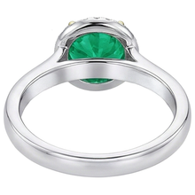 Precious Stone Ring 14K Two Tone Gold with Colombian Emerald – back view