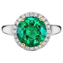 Authentic Colombian Emerald Precious Stone Ring – front view