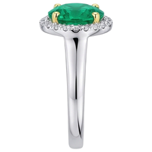 Colombian Emerald Precious Stone Ring 4-ct 14K Two Tone Gold – profile view