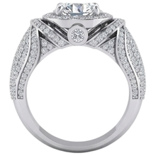 Big Round Natural Earth Mined Diamond Men's Ring With Accents 5.50 Carats White Gold 14K
