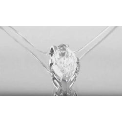 Big Solitaire Marquise Real Diamond Necklace Pendant 5 Ct. White Jewelry