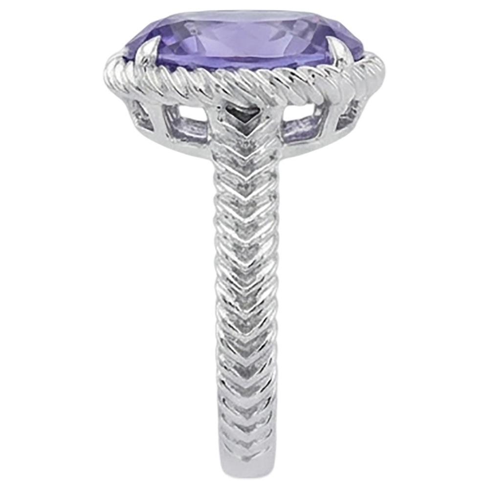 Big Solitaire Oval Tanzanite Ring 2.5 Carat Prong Set White Gold 14K