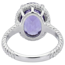 Big Solitaire Oval Tanzanite Ring 2.5 Carat Prong Set White Gold 14K