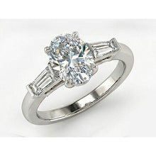 Three Stone Ring 14K White Gold with Diamond – front view