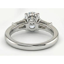 Genuine Diamond Three Stone Ring 3 ct 14K White Gold – profile view