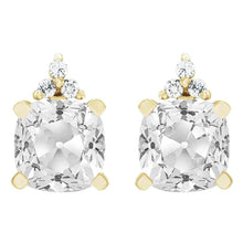 Earrings 14K Yellow Gold with Brilliant Diamond – front view