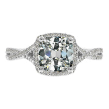 Real Brilliant Diamond Halo Ring – main view
