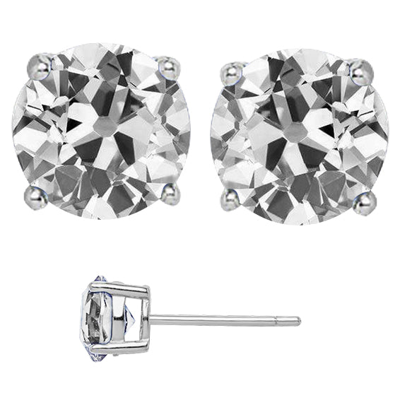 Real Diamond Drop Earrings 8 ct 14K White Gold – main view
