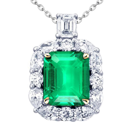 Natural Colombian Emerald Precious Stone Pendant – main view