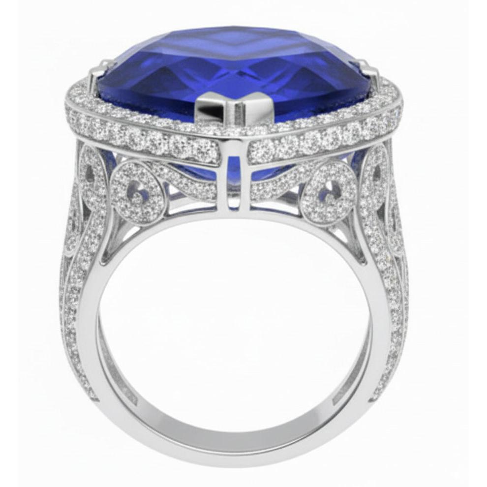 IGI CERTIFIED Big Heart Cut Blue Sapphire Ring