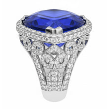 Big Heart Cut Blue Sapphire Ring
