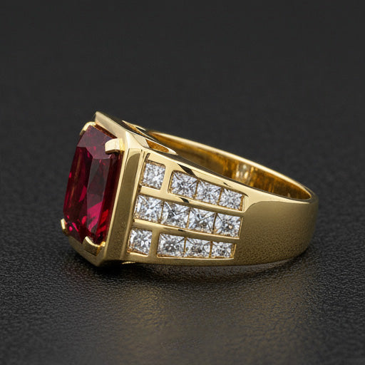 High-End Mens Ring 11.00 ct – front view