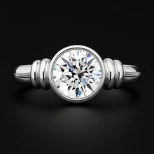 Big 3 Carat Natural Earth Mined Diamond Solitaire Ring Bezel Setting White Gold 14K