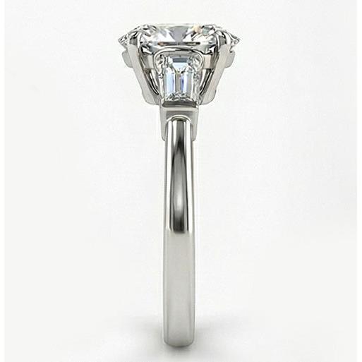 Genuine Diamond Three Stone Ring – angle view