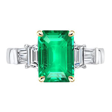 Big Green Emerald Gemstone Ring Natural Earth Mined Diamond Womens Jewellery