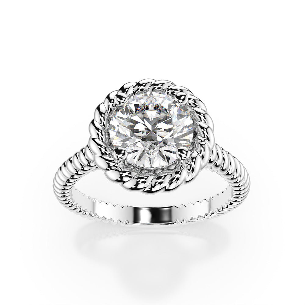Genuine Brilliant Diamond Solitaire Ring – side view