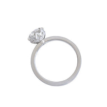 Antique Cushion Fine Diamond ring in 14K White Gold – front view