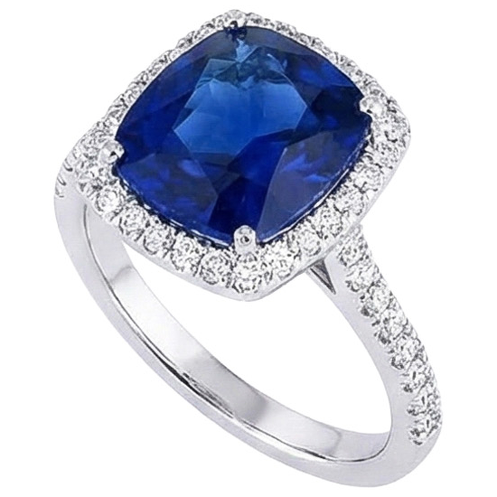 natural round sapphire 20ct ring close up detail