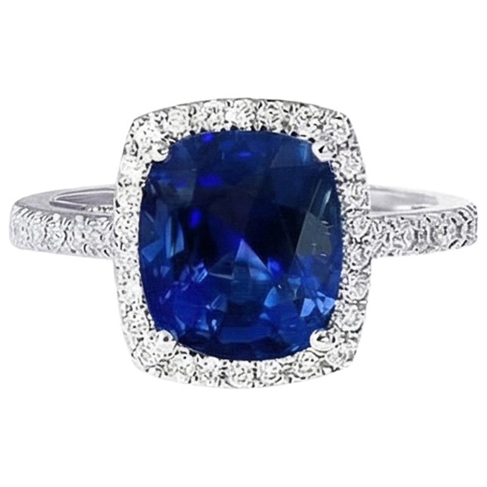natural round sapphire 20ct ring side angle
