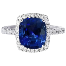 natural round sapphire 20ct ring side angle
