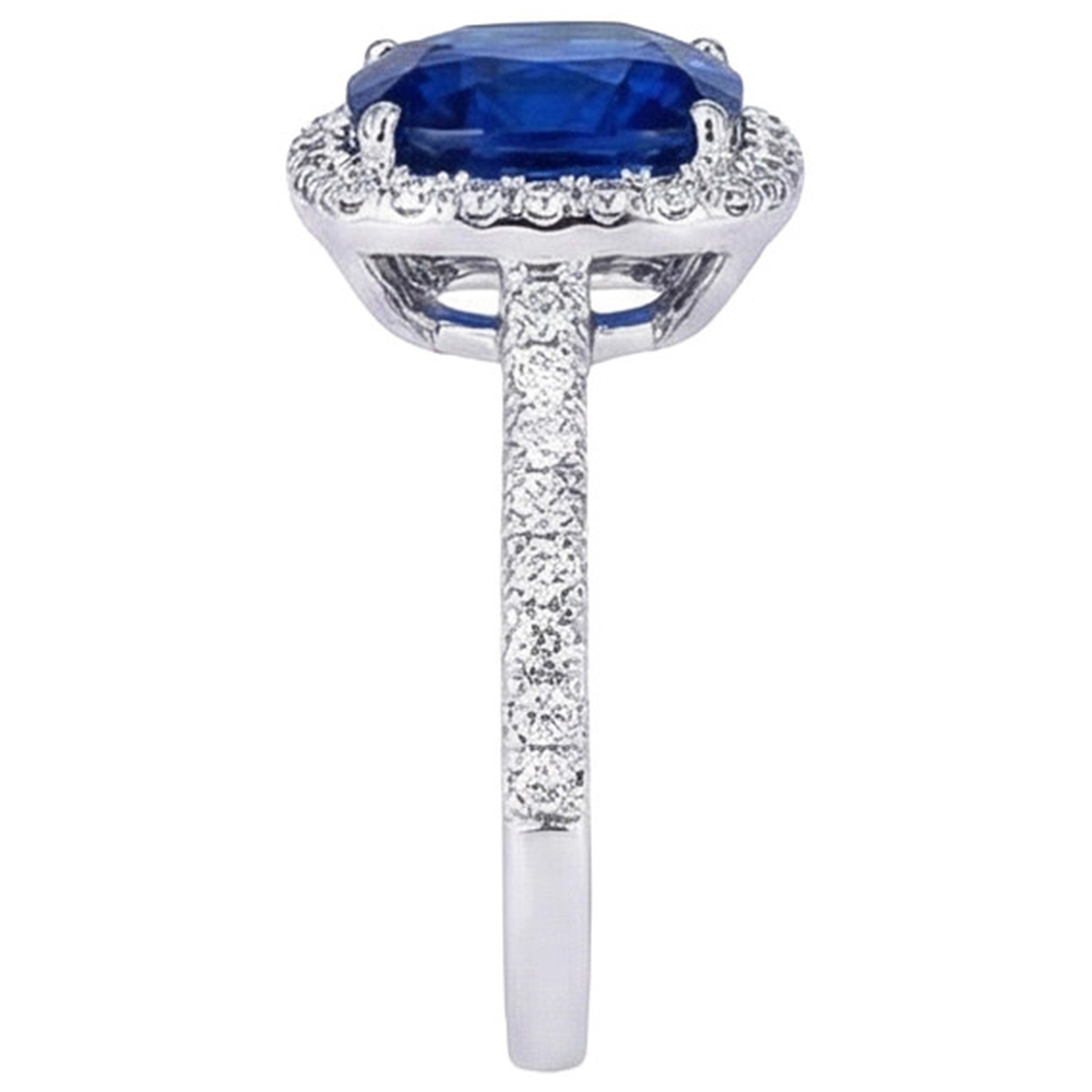 natural round sapphire 20ct ring top view