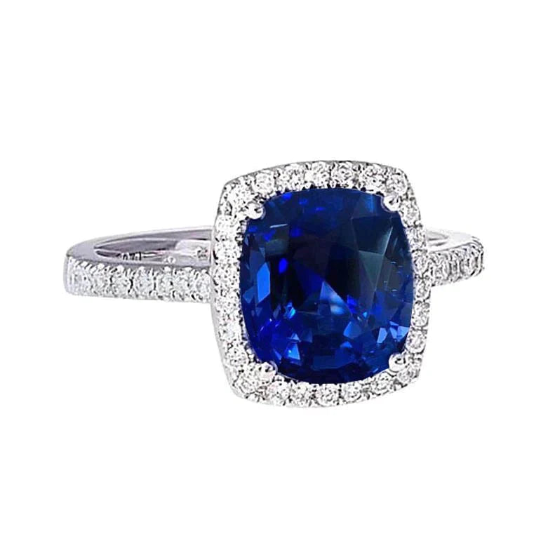 Biggest Cushion Sapphire Halo Ring Sri Lanka