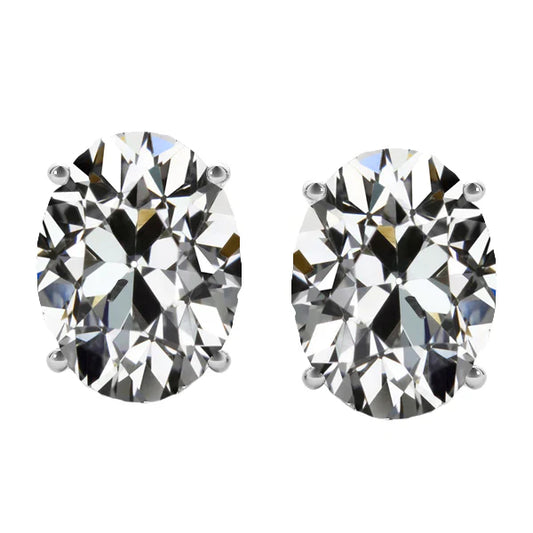 Real Brilliant Diamond Drop Earrings 6 ct 14K White Gold – main view