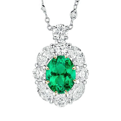GIA-Certified Colombian Emerald Gemstone Pendant 3.50 ct – 14K