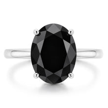 Black Diamond Engagement Ring 3.5 Carat Natural Pear Solitaire Cathedral 14K White Gold