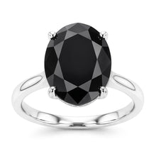 Black Diamond Engagement Ring 3.5 Carat Natural Pear Solitaire Cathedral 14K White Gold