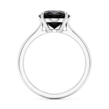 Black Diamond Engagement Ring 3.5 Carat Natural Pear Solitaire Cathedral 14K White Gold