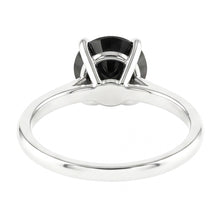 Black Diamond Engagement Ring 3.5 Carat Real Round Solitaire Plain 14K White Gold
